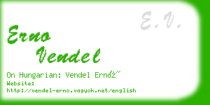 erno vendel business card